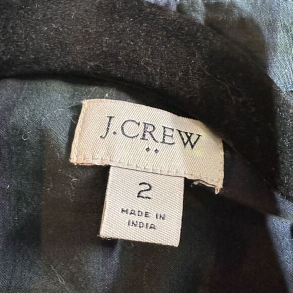 J. Crew Black Watch Tartan Plaid Knew Length Shirt Dress Size 2 Blue & Green - Picture 4 of 12